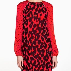 Moschino Cheap and Chic Red Leopard Shift Dress